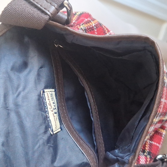 G.H. Bass & Co. Heritage Collection Plaid Crossbody Saddle Bag - Red Tartan - Picture 8 of 11